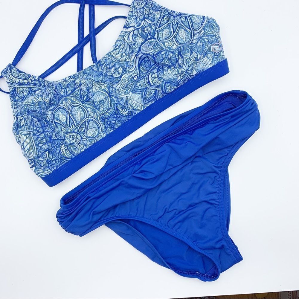 Tommy Bahama 2 Piece Bathing Suit Blue White Sz S